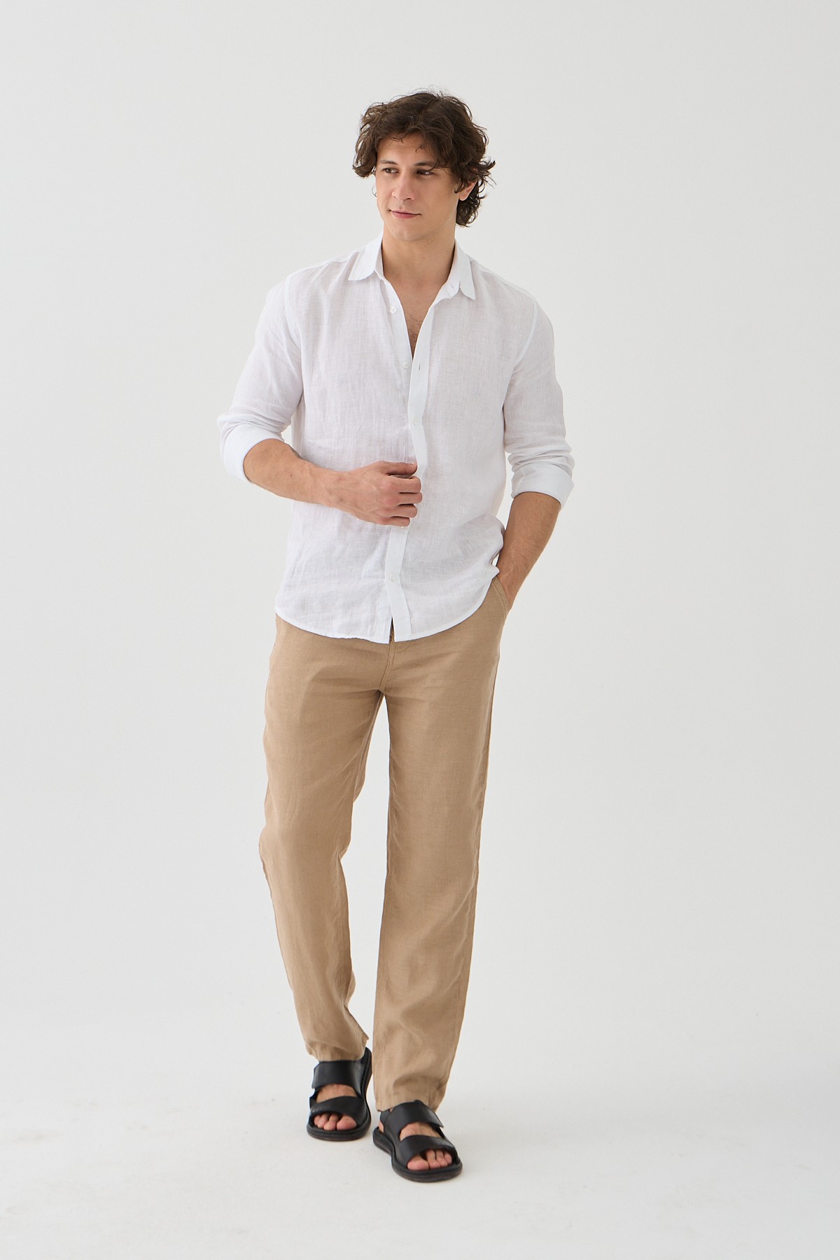 Este Marin Halikarnas Keten Jogger Pantalon - açık kahve