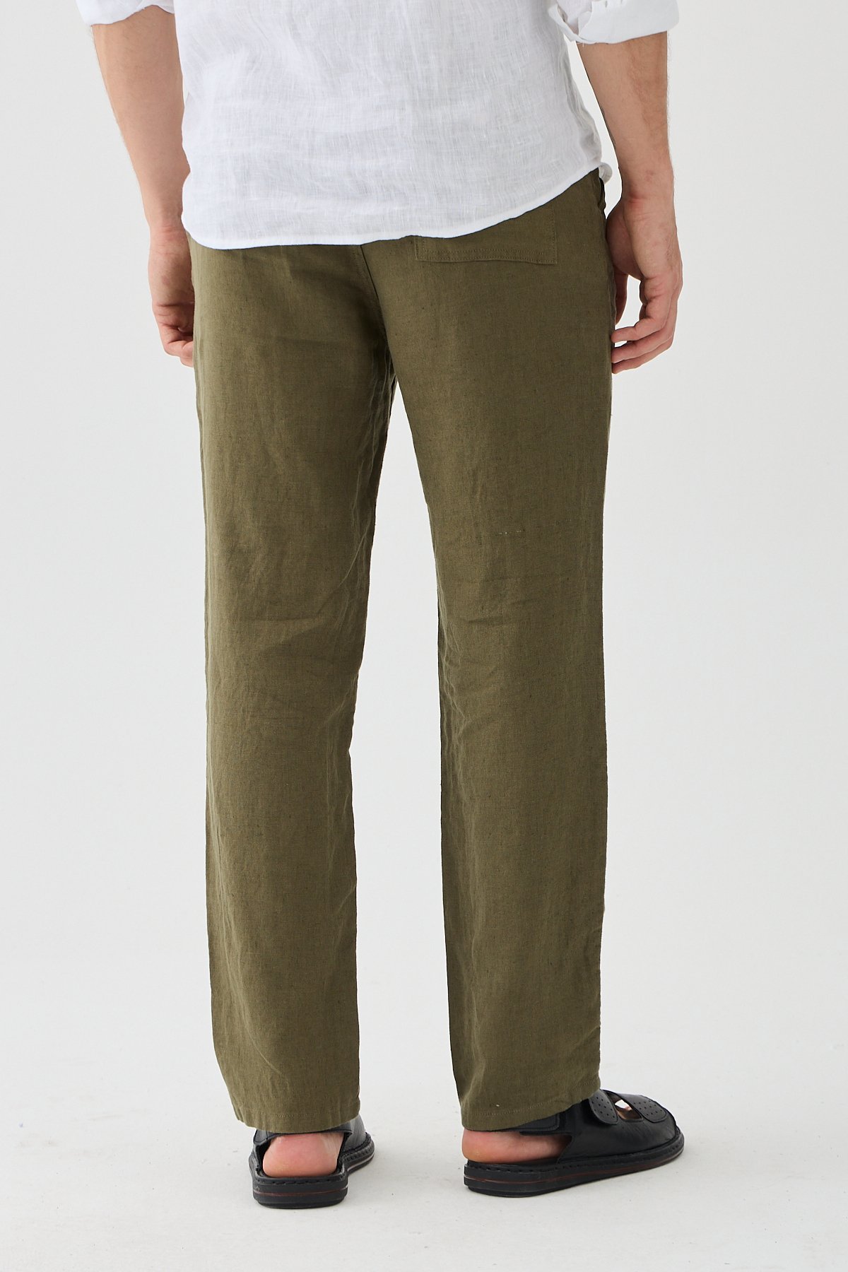 Halikarnas Keten Haki Jogger Pantolon