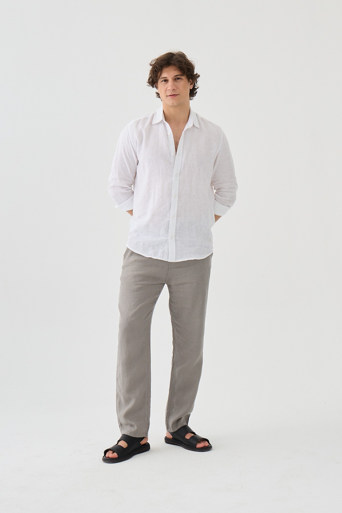 Halikarnas Keten Jogger Pantolon - gri