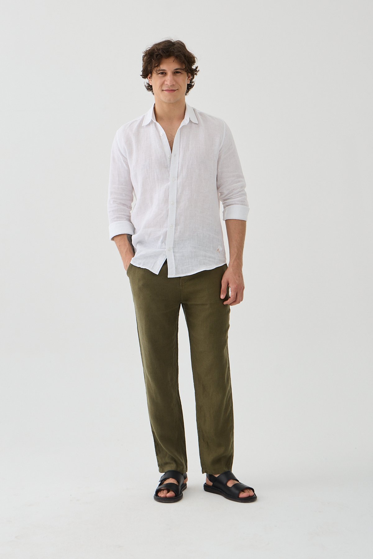 Este Marin Halikarnas Keten Jogger Pantalon - haki