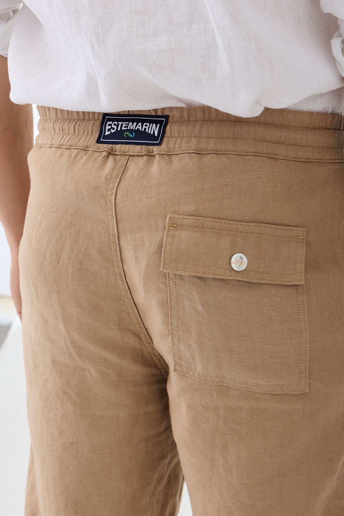 Este Marin Halikarnas Keten Jogger Pantalon - açık kahve