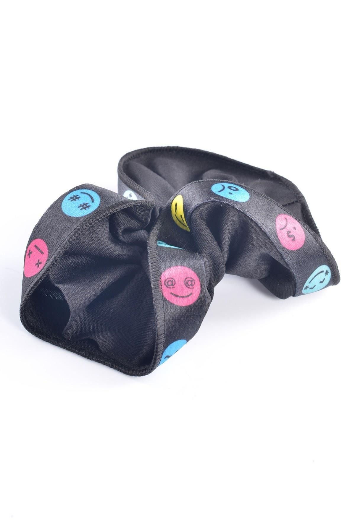 Kadın Siyah Kurdele Şeritli Scrunchie Toka