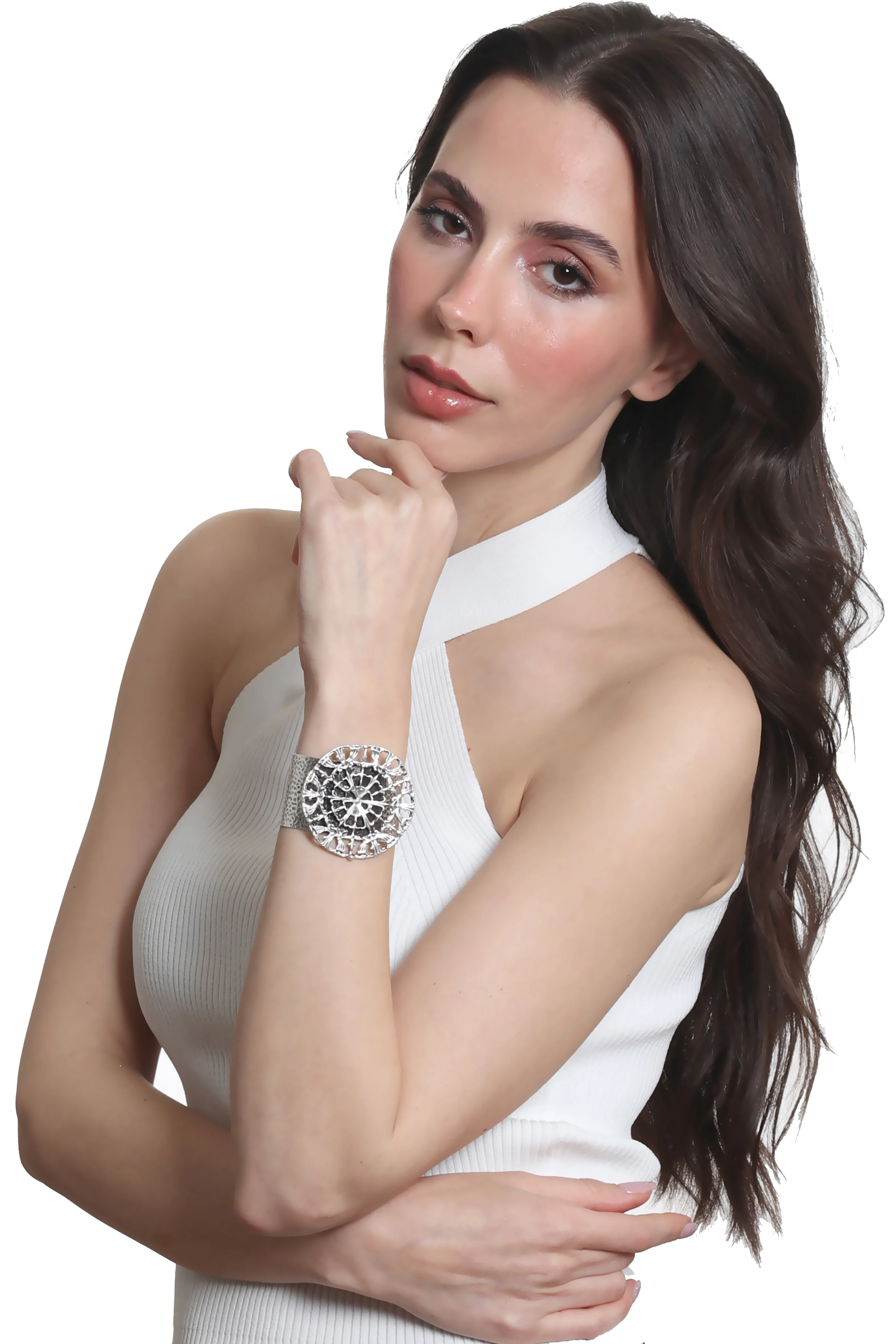 Labalaba Kadın Antik Gümüş Kaplama Ayarlanabilir Geniş Band Örümcek Ağı Figürlü Bileklik