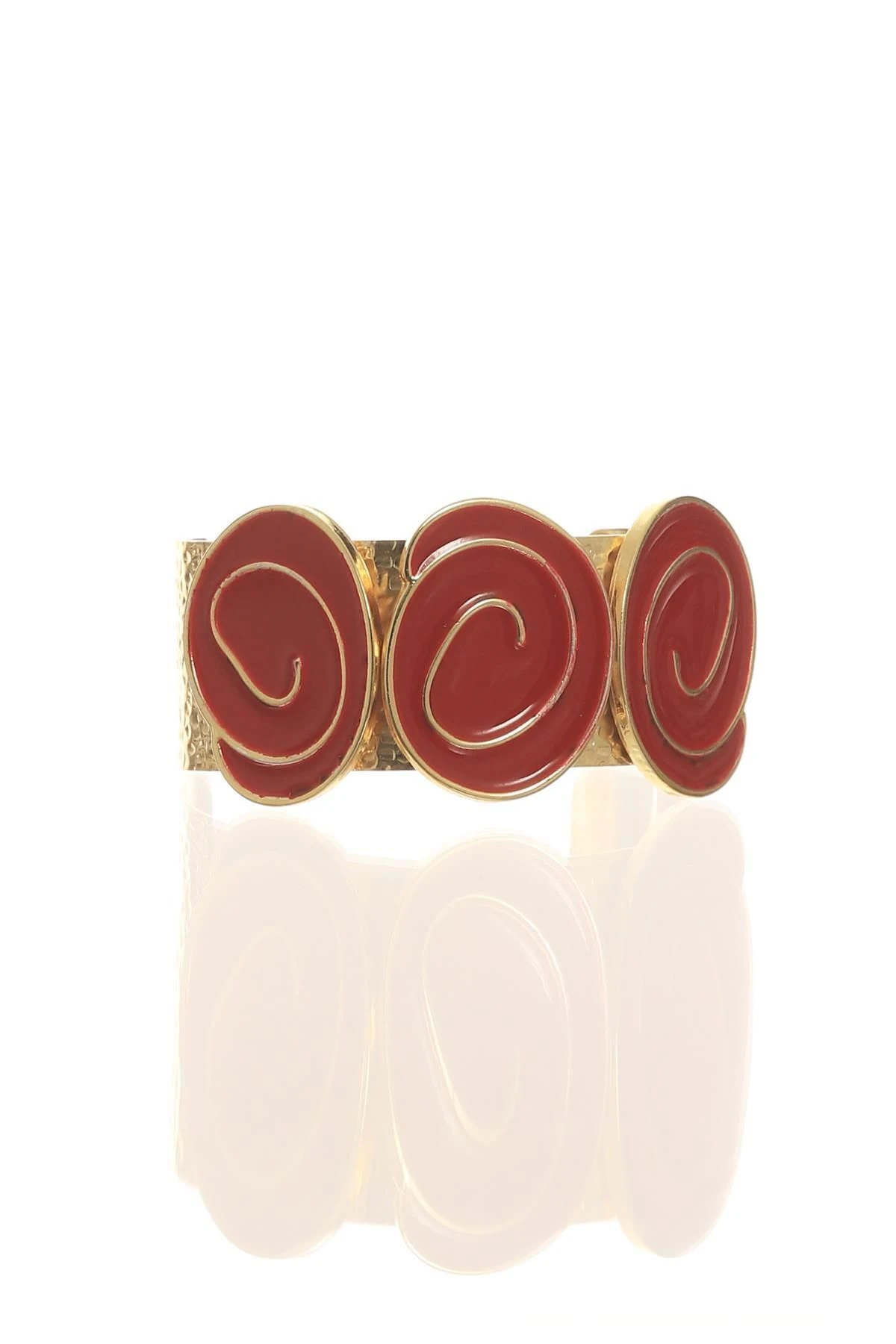 Kadın Altın Renk Lak Kaplama Ayarlanabilir Açık Bant Gece Mavisi Mineli Bileklik