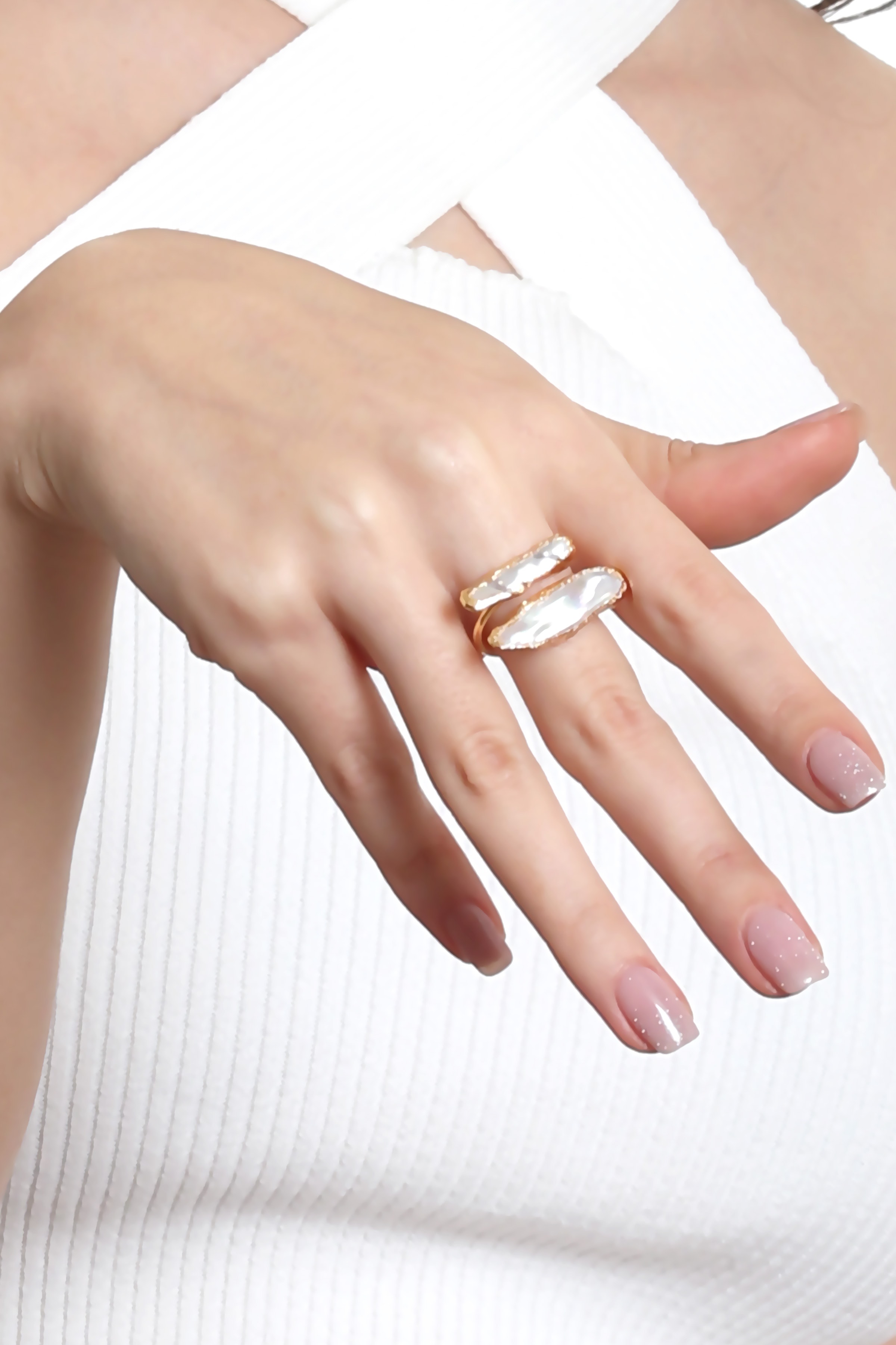 Labalaba Kadın Tel Sarma Dolama Model El Yapımı Tasarım İnci Yüzük