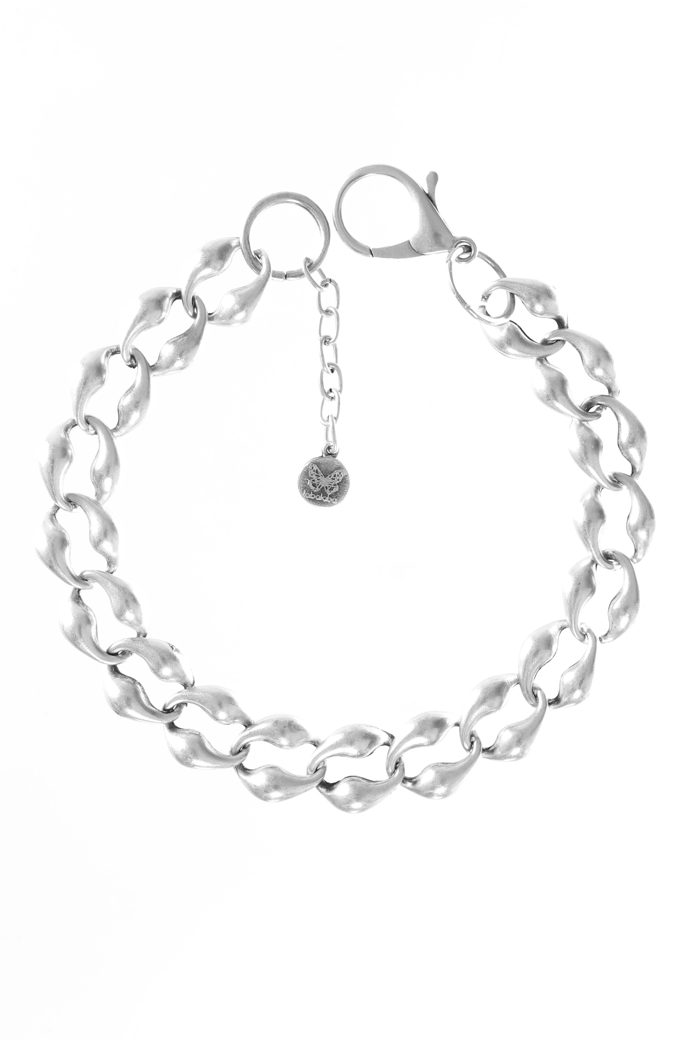 Labalaba Kadın Antik Gümüş Kaplama 2' li Fleur de Lys Uçlu Kolye& Choker