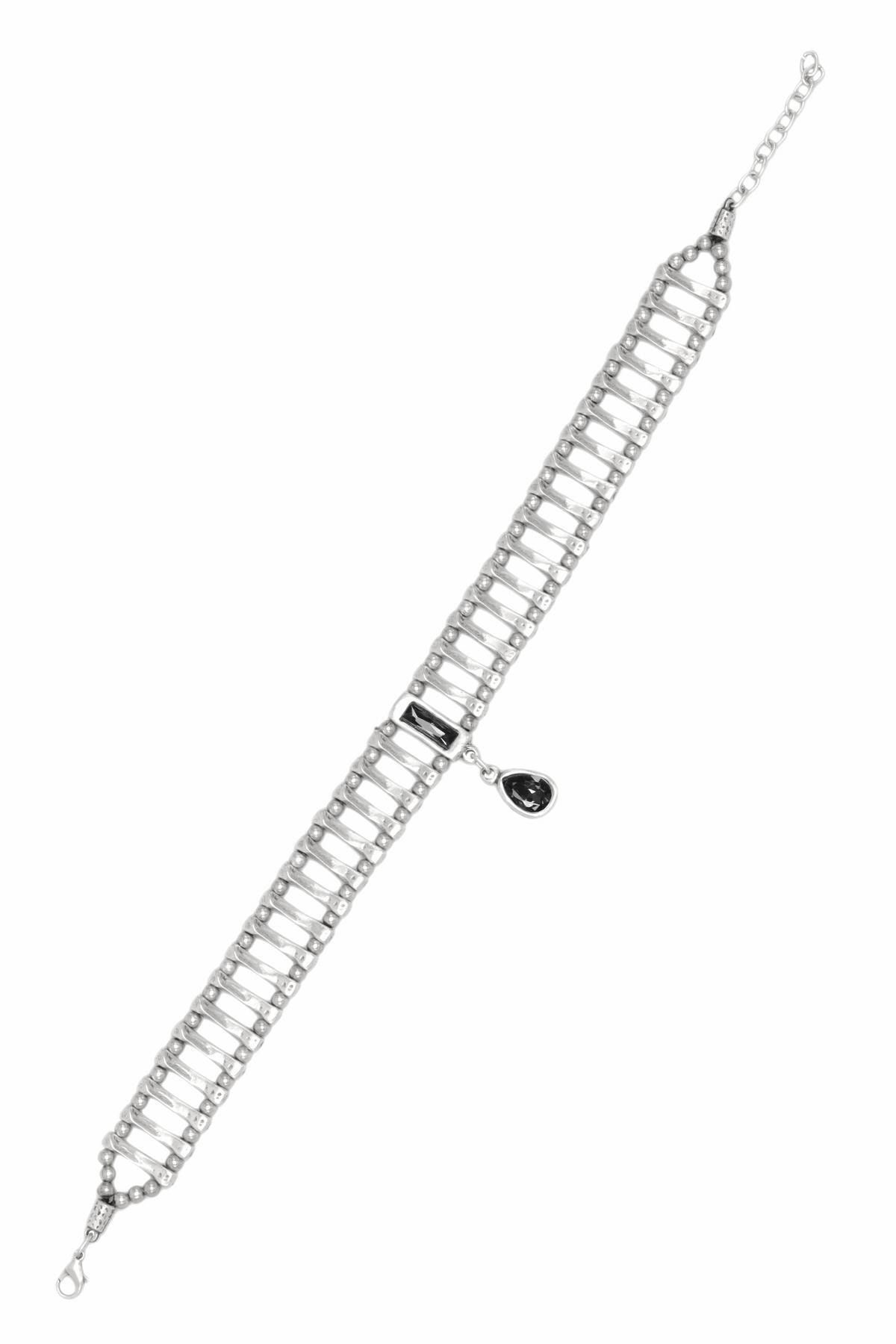 Kadın Antik Gümüş Kaplama Swarovski Taş Detaylı Tasarım Choker