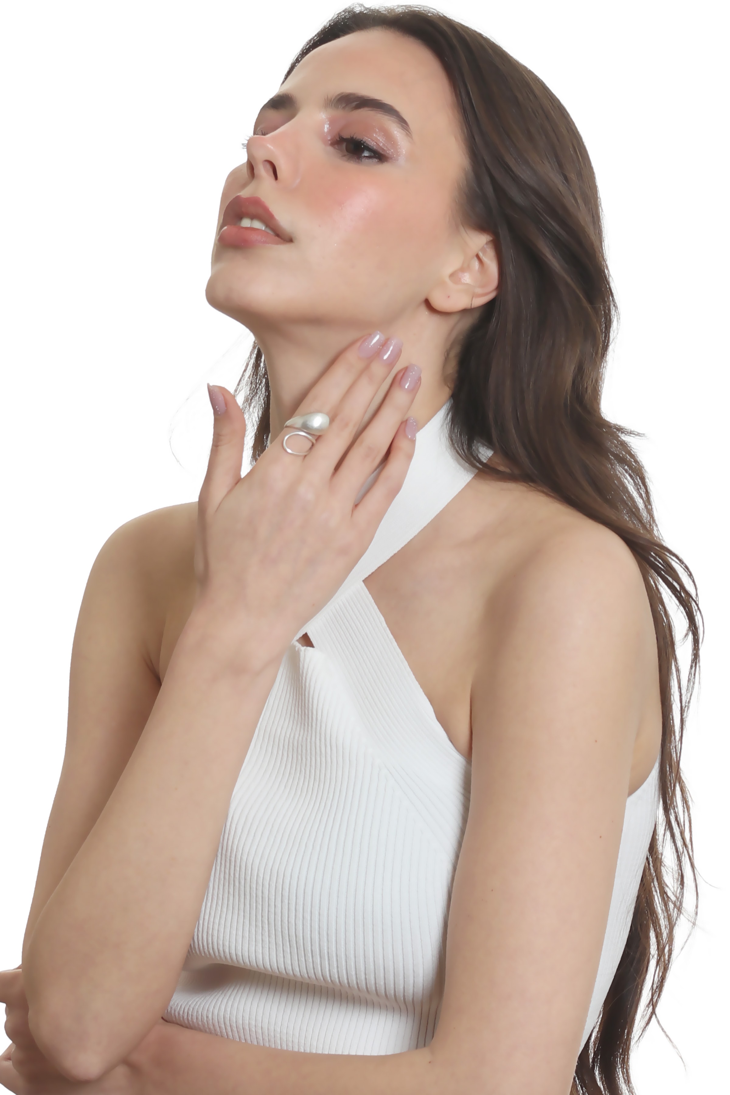 Labalaba Kadın Dolama Model Dualite Damla Formlu Ayarlanabilir Yüzük