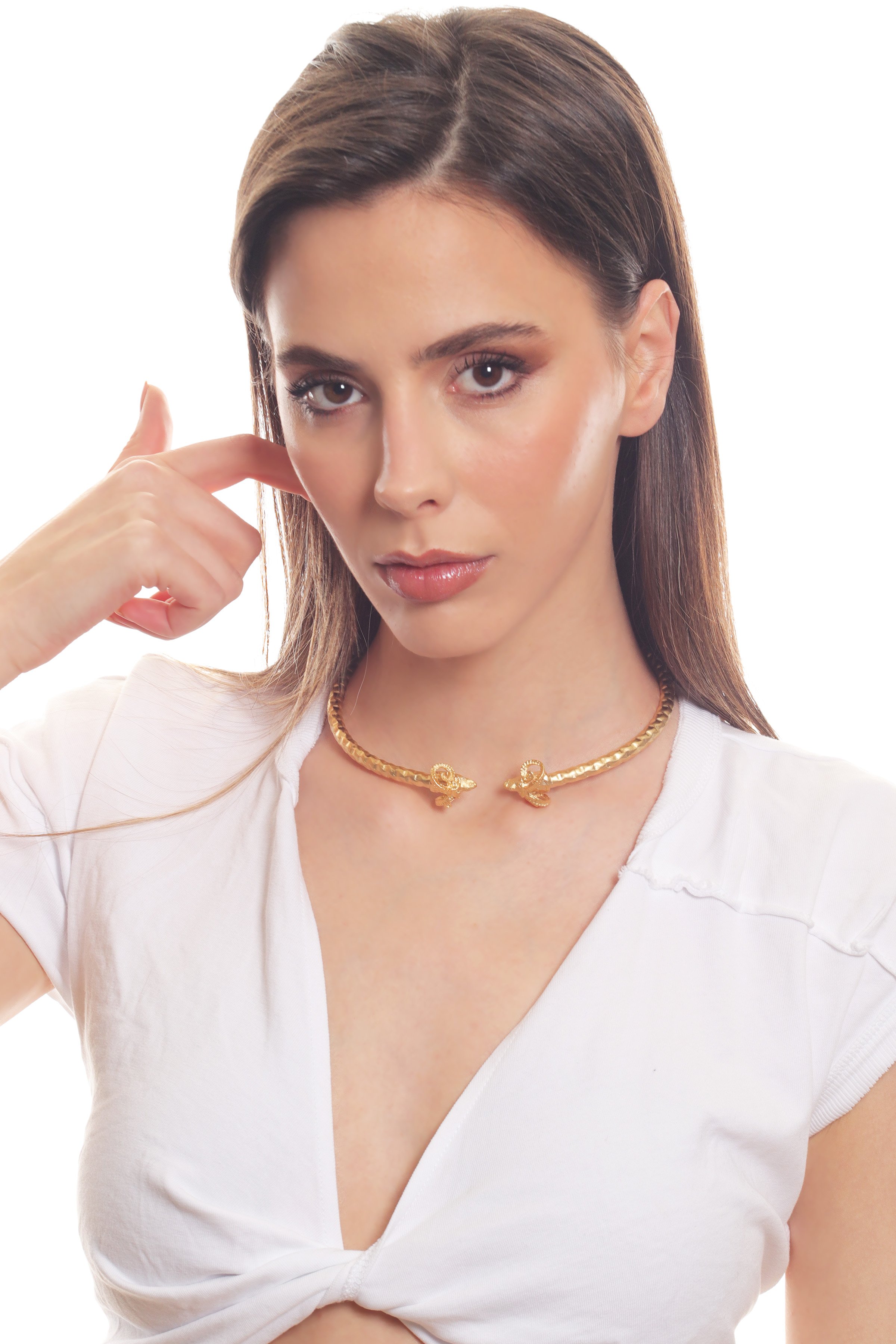 Labalaba Kadın Koçbaşı Uçlu Choker