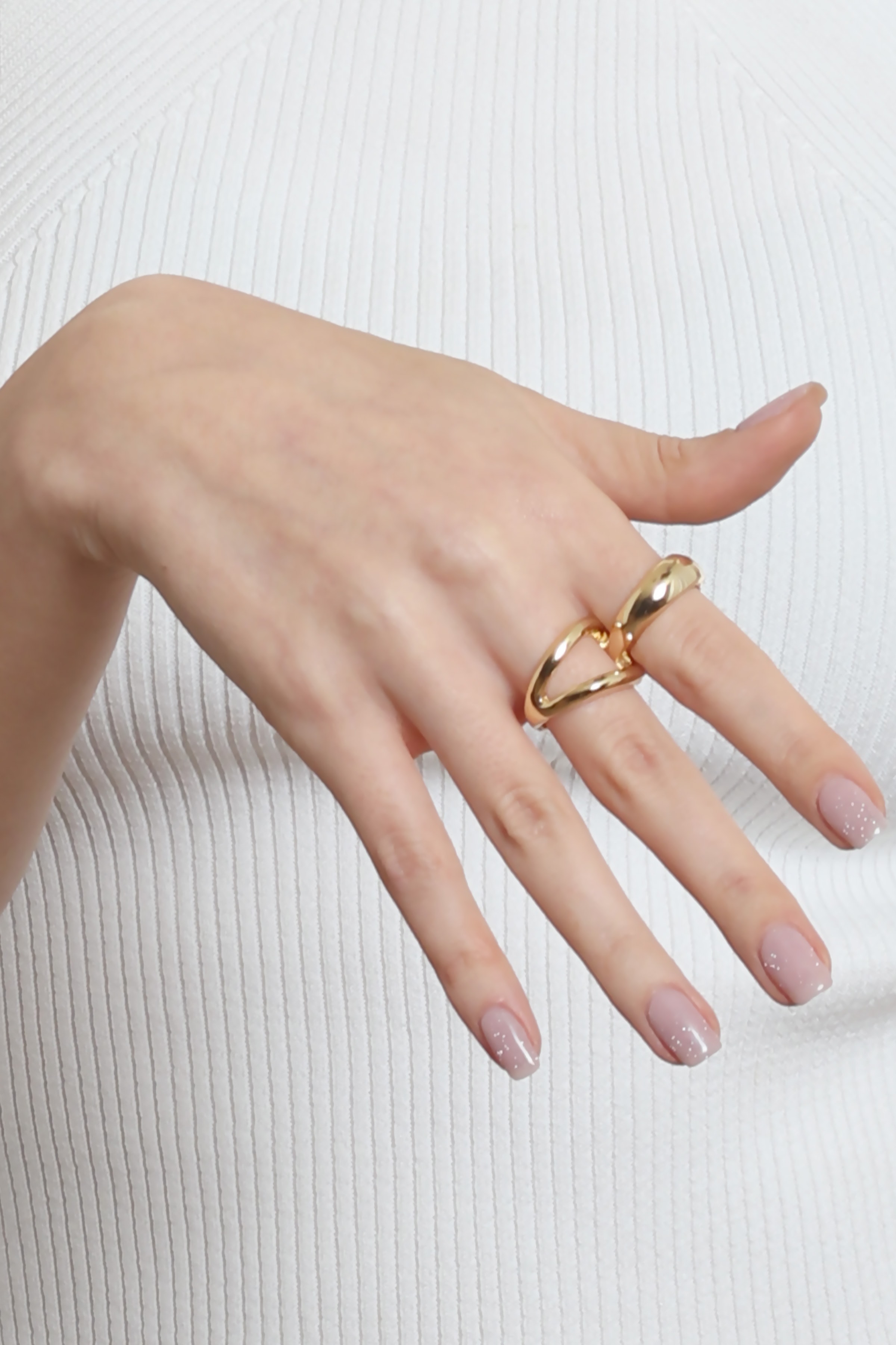 Labalaba Kadın İki Parmak Tasarım Yüzük