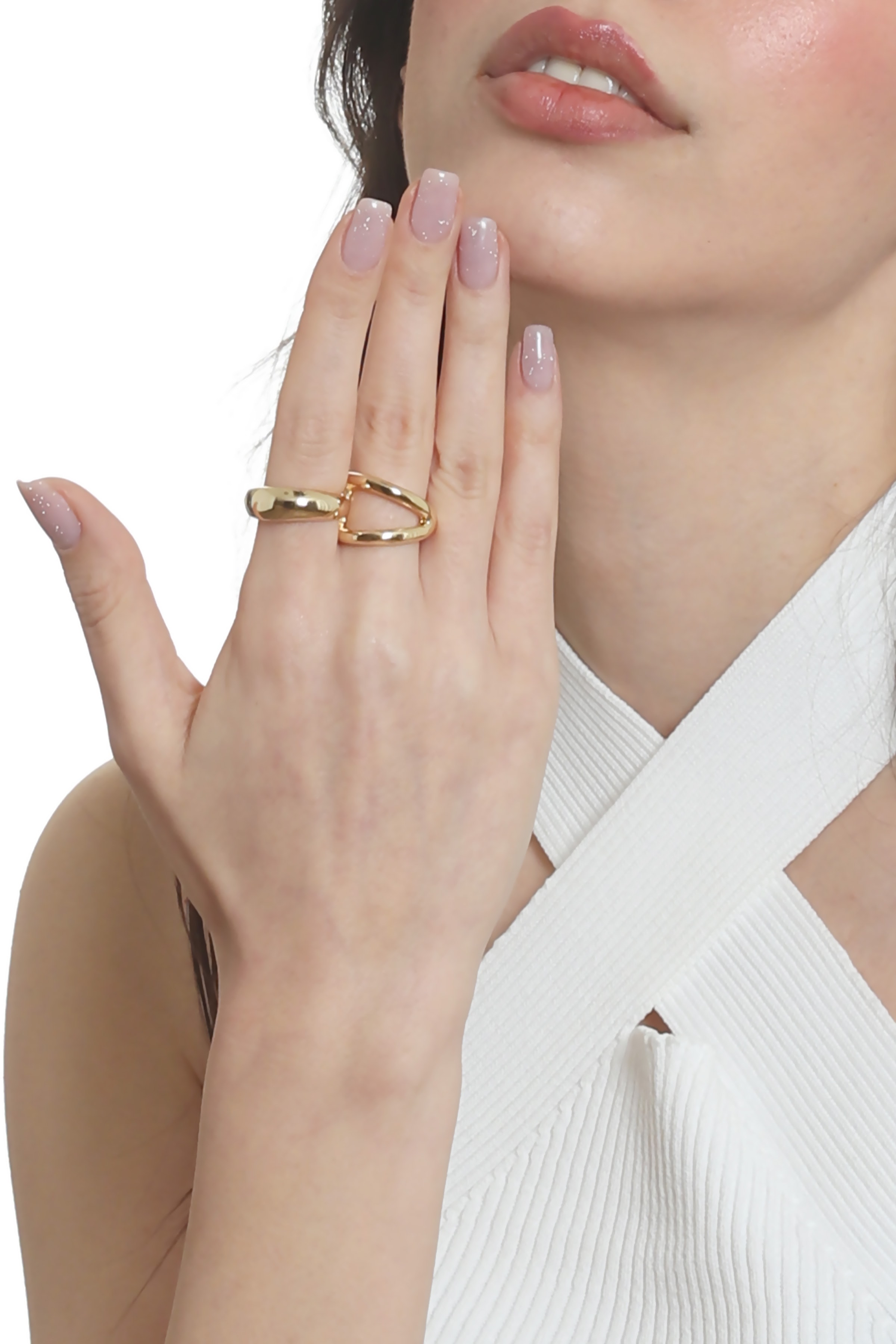 Labalaba Kadın İki Parmak Tasarım Yüzük