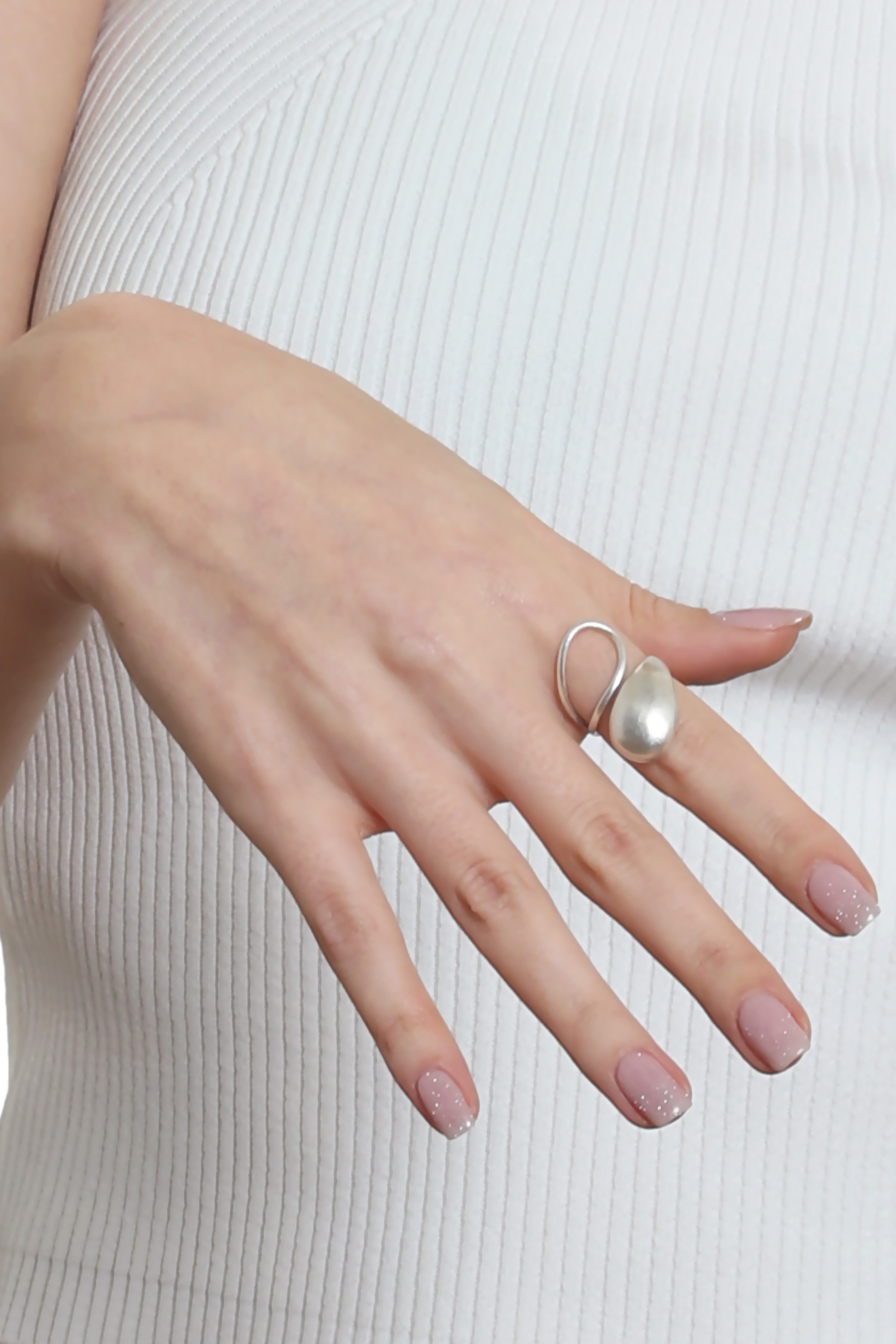 Labalaba Kadın Dolama Model Dualite Damla Formlu Ayarlanabilir Yüzük