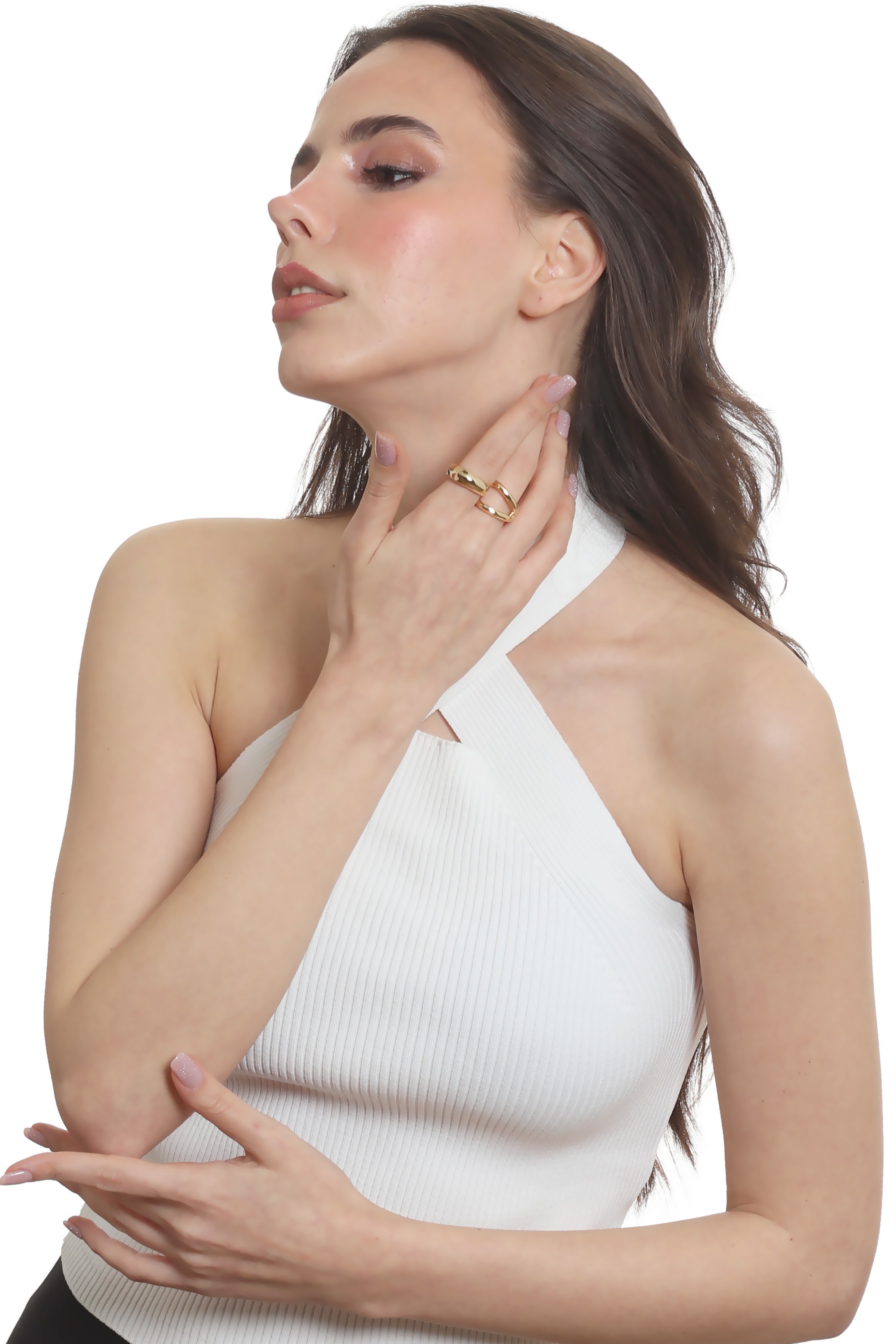 Labalaba Kadın İki Parmak Tasarım Yüzük