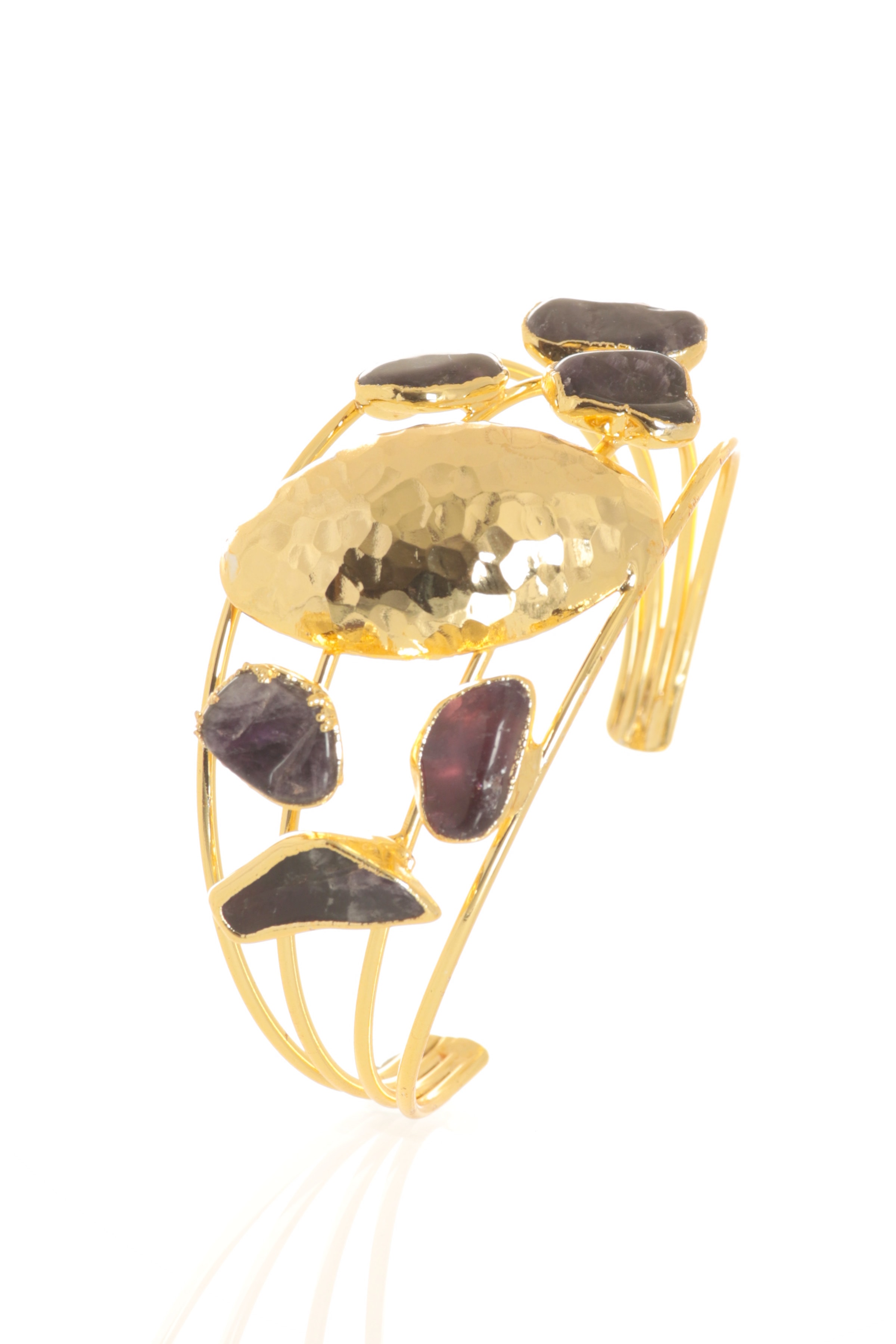 Labalaba Kadın Ametist Doğal Taşlı Dört Telli El Yapımı Tasarım Bileklik