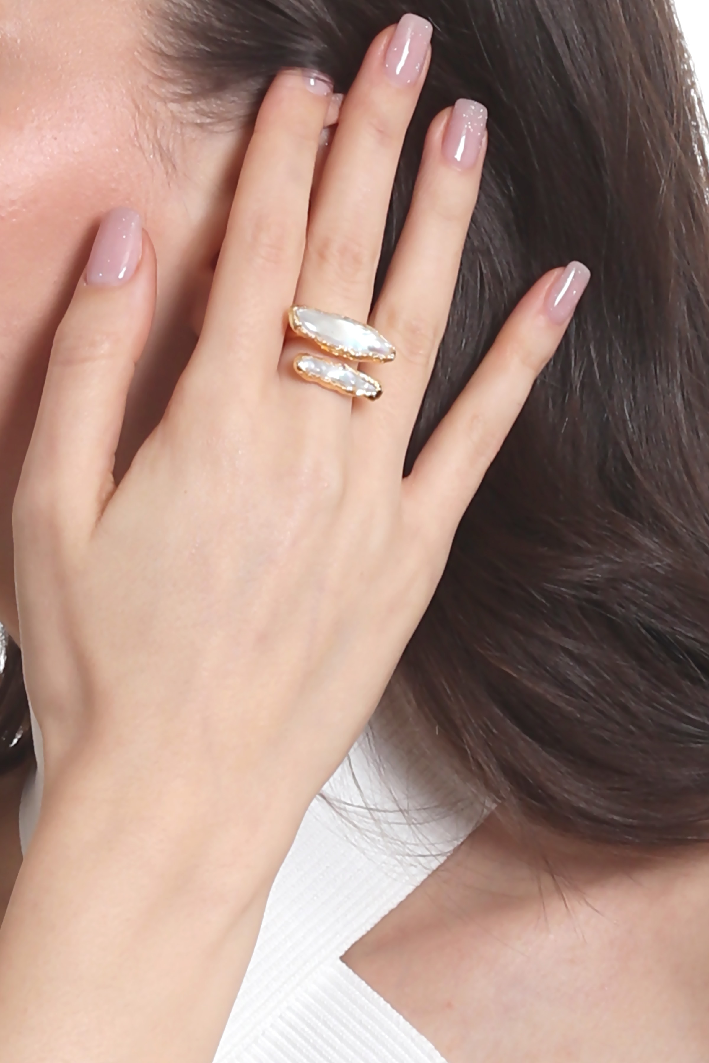 Labalaba Kadın Tel Sarma Dolama Model El Yapımı Tasarım İnci Yüzük