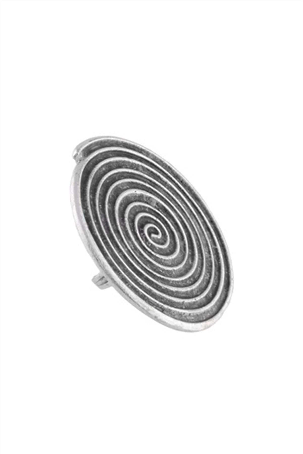 Kadın Antik Gümüş Kaplama Ayarlanabilir Spiral Yüzük