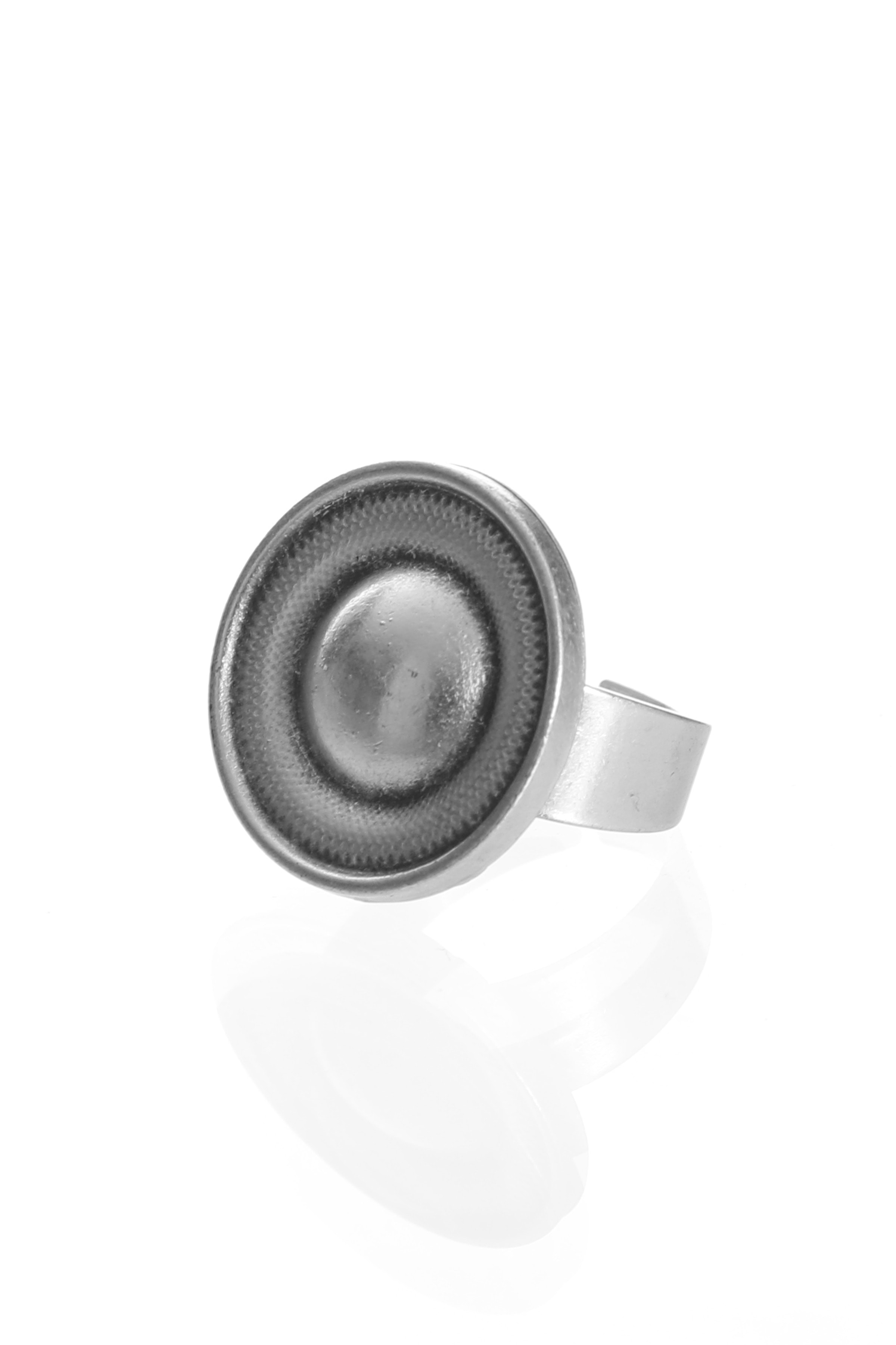 Labalaba Kadın Antik Gümüş Kaplama Ayarlanabilir Düğme Formlu Yüzük