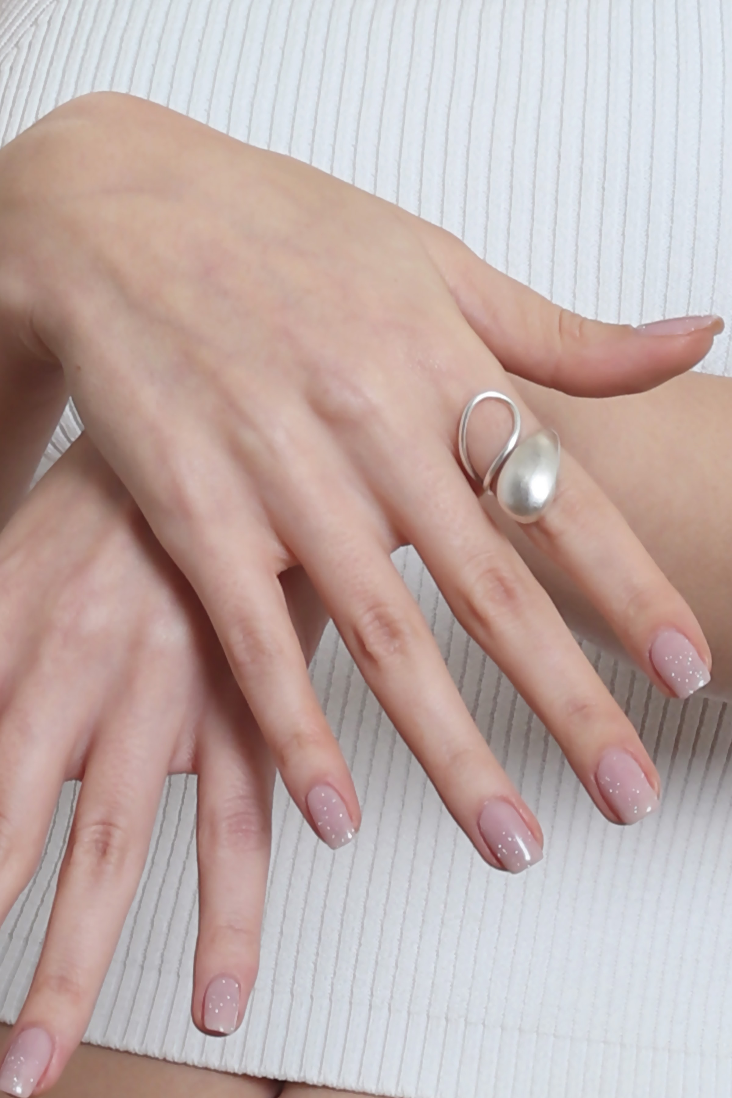 Labalaba Kadın Dolama Model Dualite Damla Formlu Ayarlanabilir Yüzük