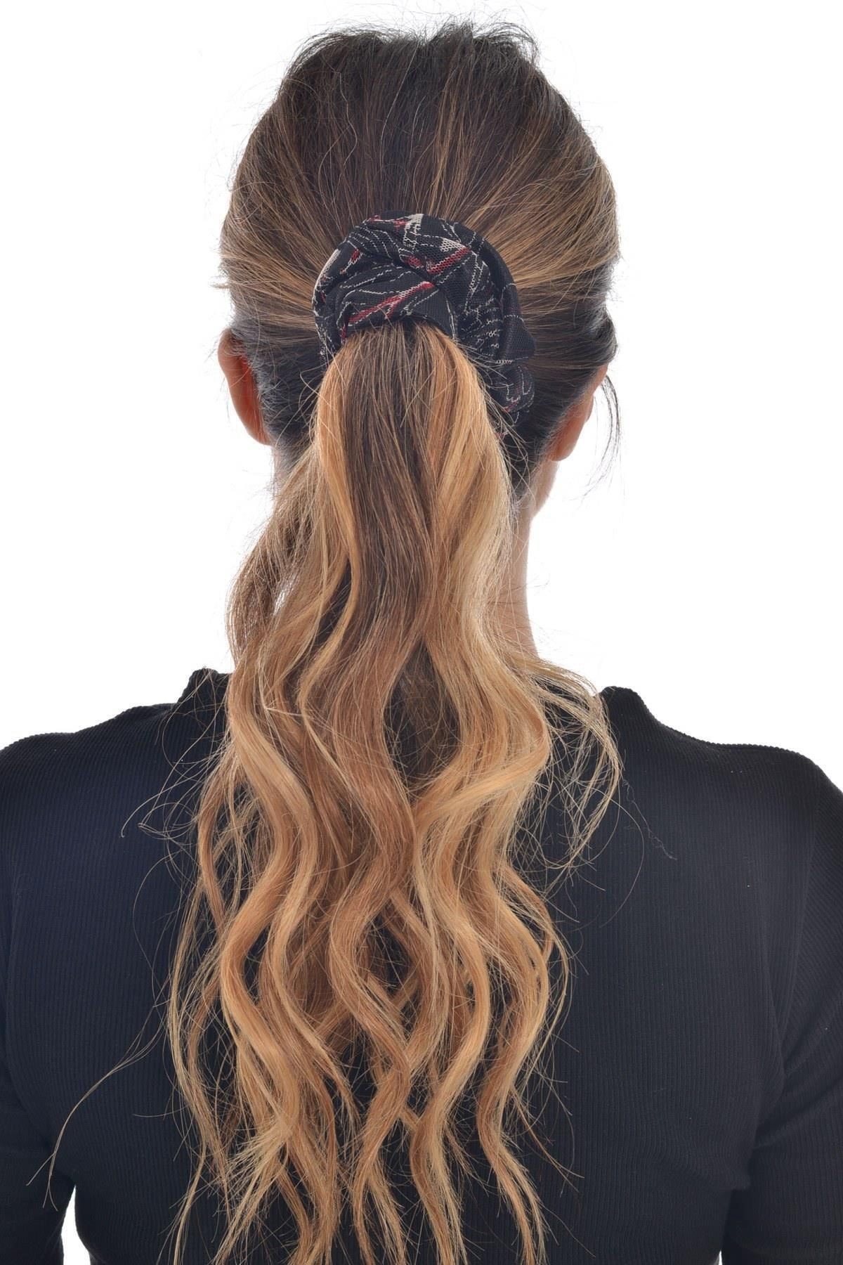 Kadın Desenli Scrunchie Toka