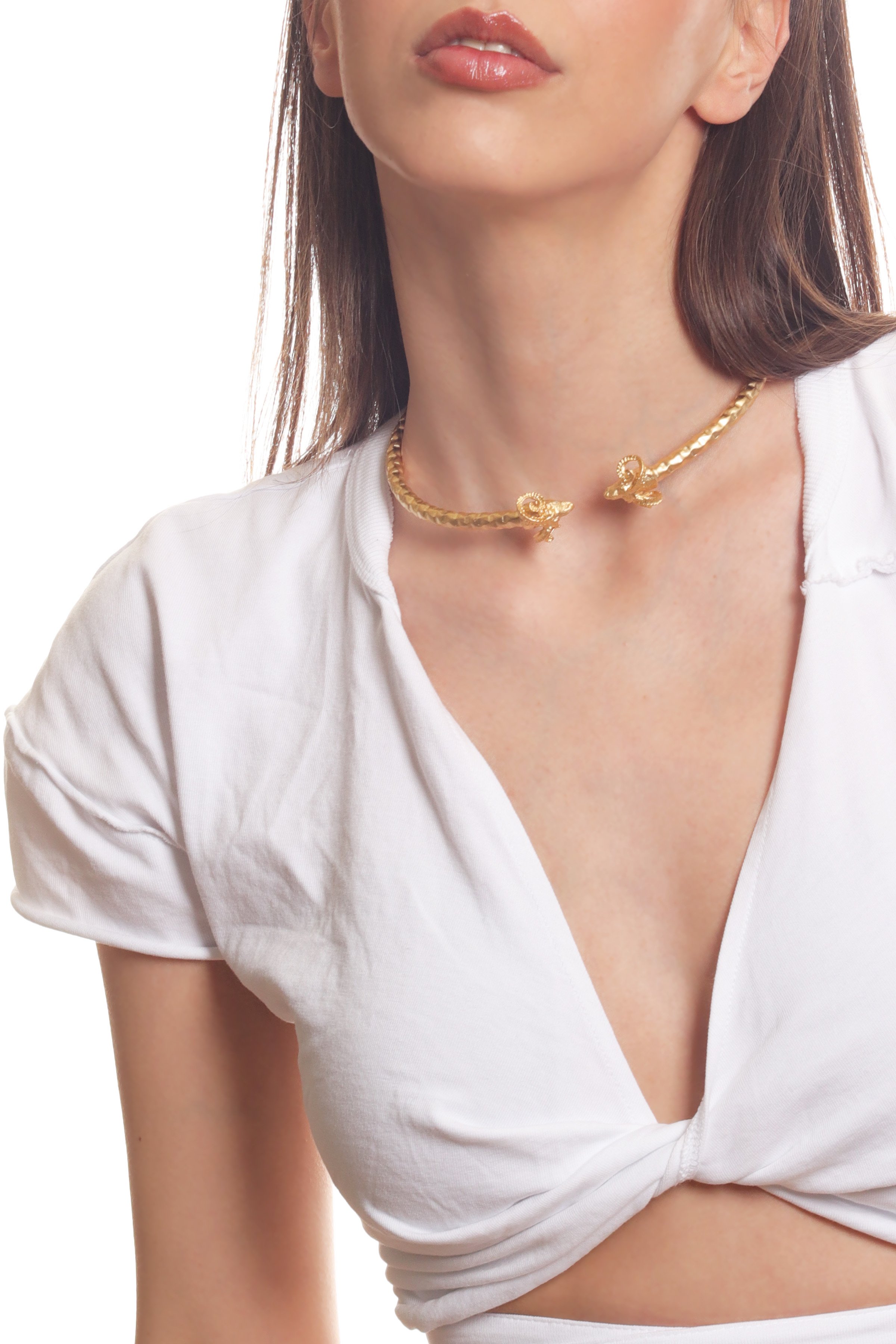 Labalaba Kadın Koçbaşı Uçlu Choker