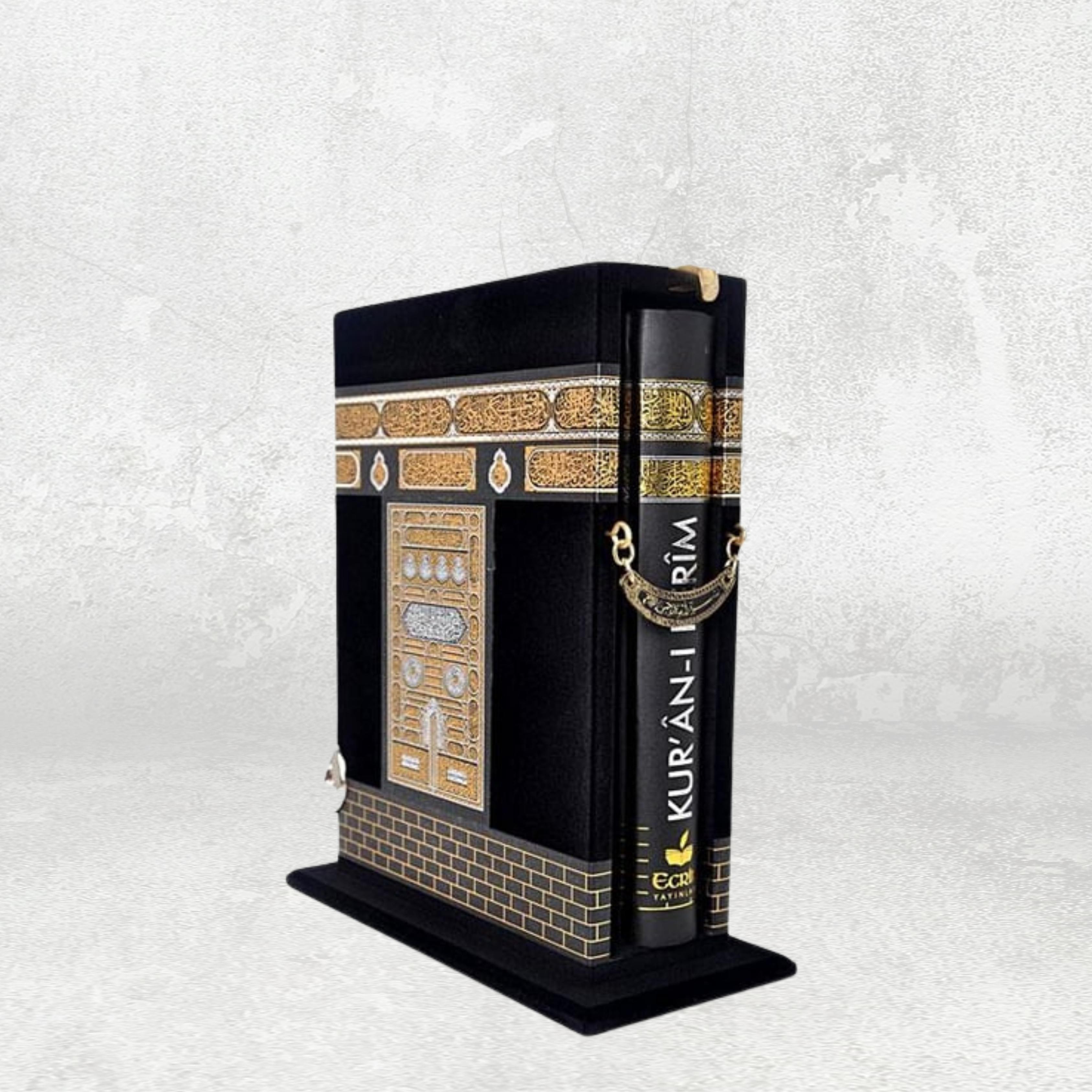 Kuranı Kerim - Kabe Görünümlü Ahşap Kutulu