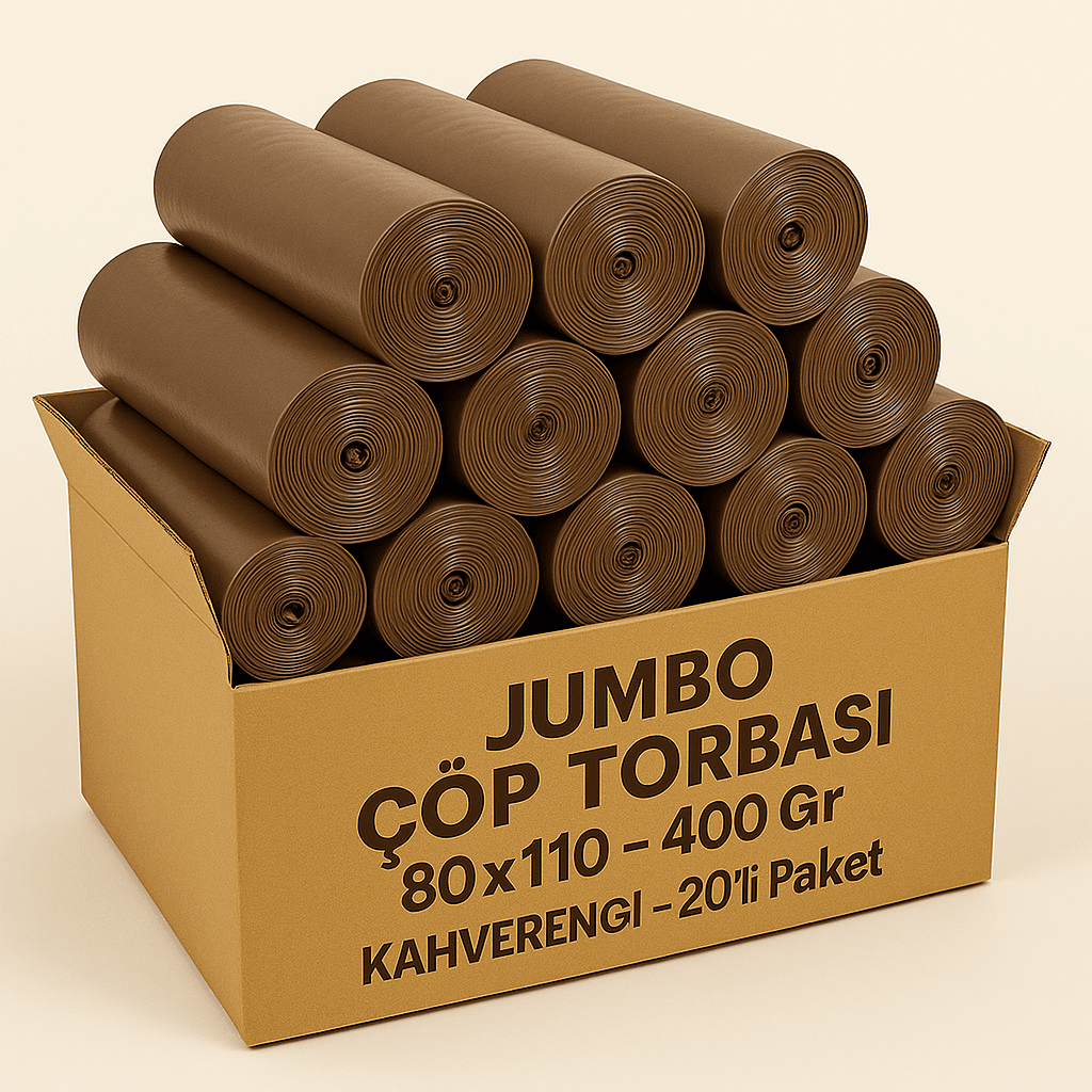 Jumbo Çöp Torbası 80x110 – 400 Gr – Kahverengi – 20’li Paket