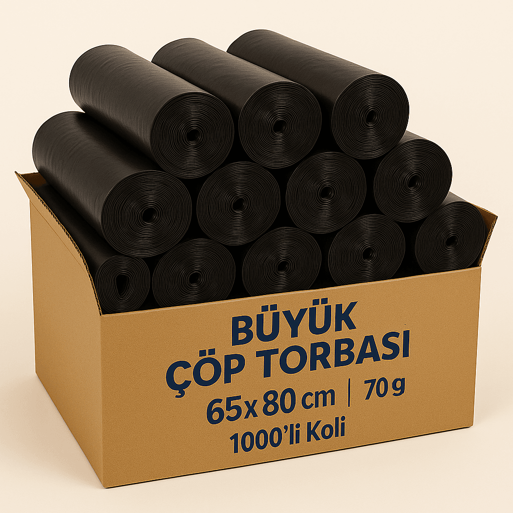 Büyük Çöp Torbası 65x80 cm – 70 Gr – 1000’li Koli