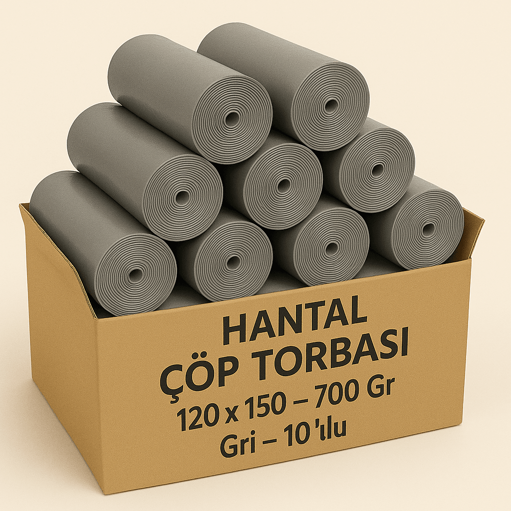 Hantal Çöp Torbası 120x150 – 700 Gr – Gri – 10’lu Paket