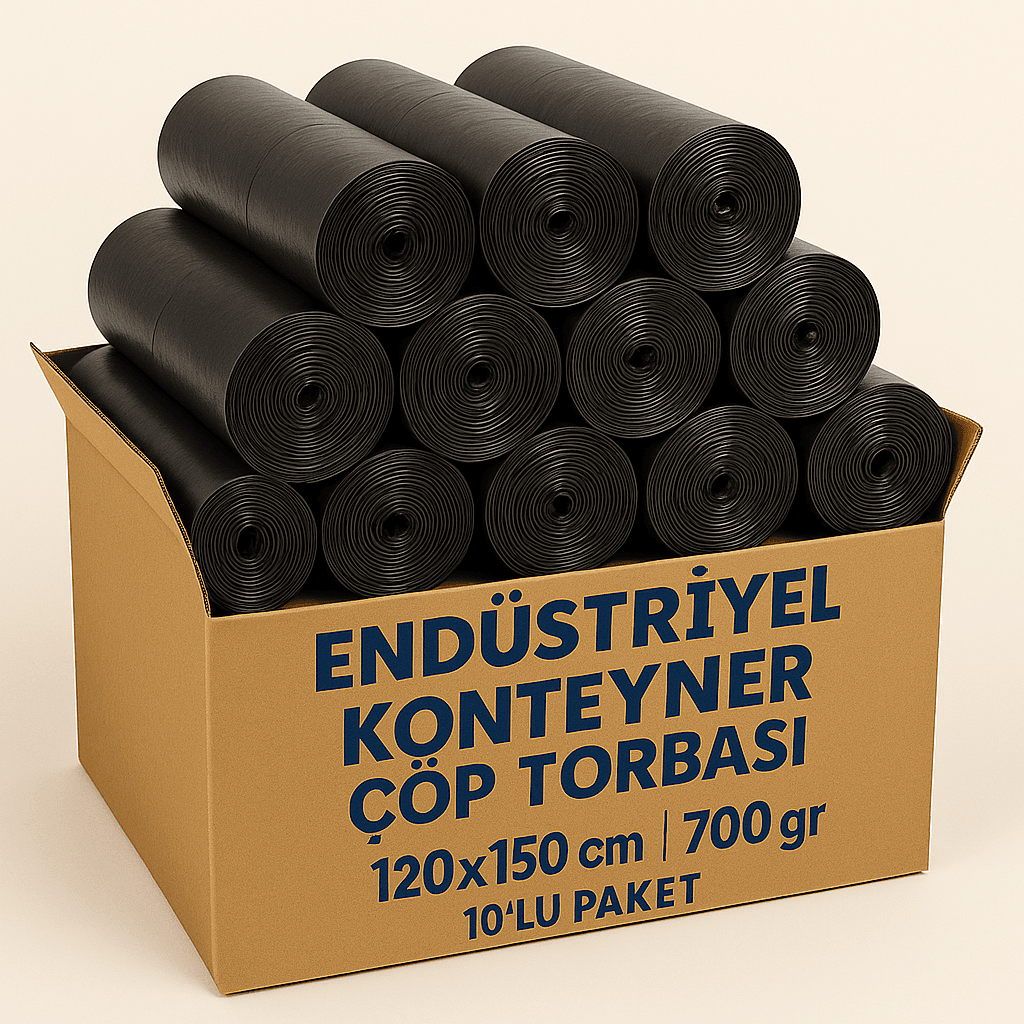 Endüstriyel Konteyner Çöp Torbası 120x150 cm 700 gr – 10'lu Paket