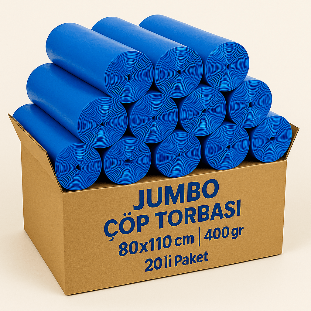 Jumbo Çöp Torbası 80x110 cm 400 gr – 20'li Paket
