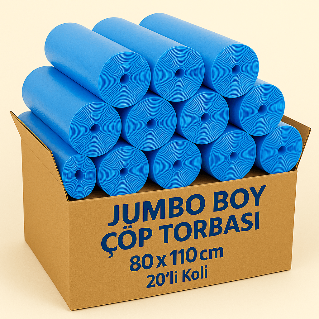 Jumbo Boy Çöp Torbası 80x110 cm 400 Gr – 20’li Koli (Mavi)