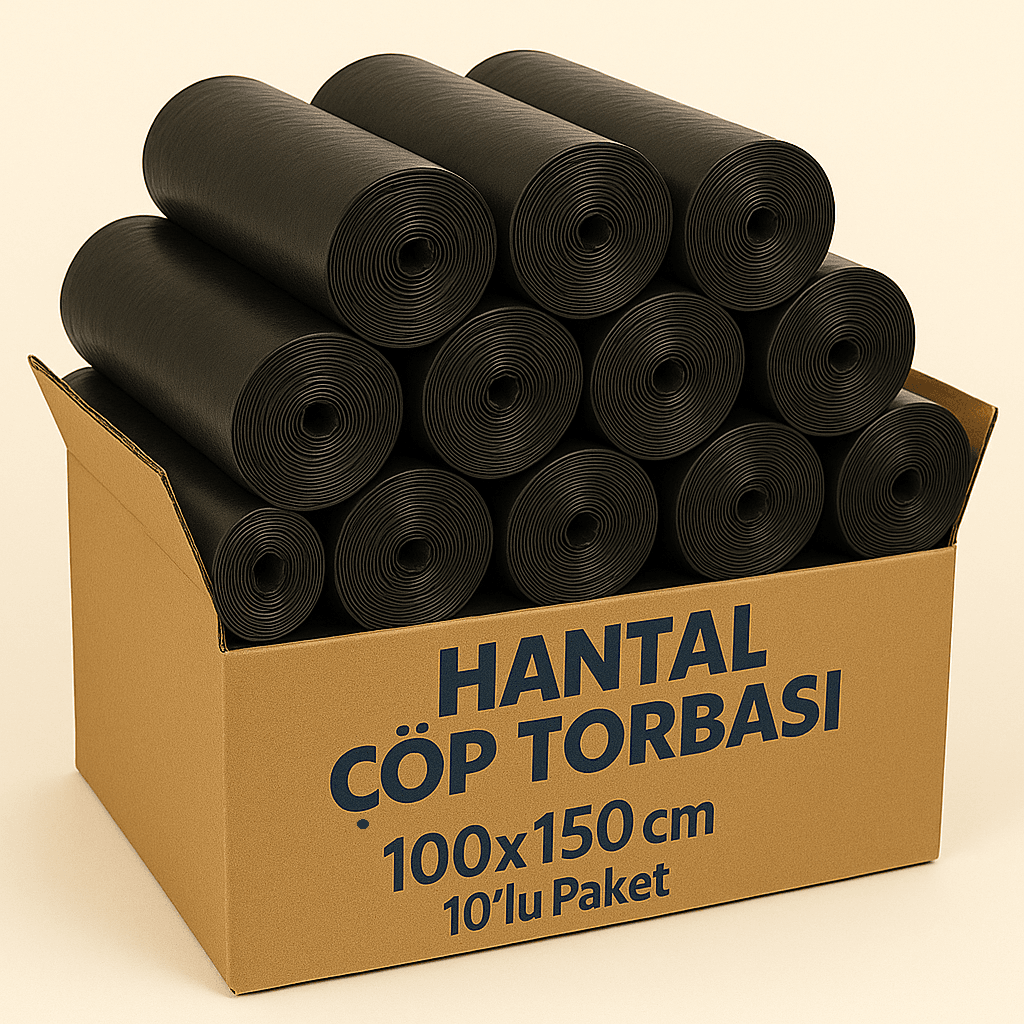 Hantal Çöp Torbası 100x150 Siyah – 10'lu Paket