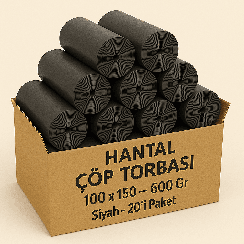 Hantal Çöp Torbası 100x150 – 600 Gr – Siyah – 20’li Paket