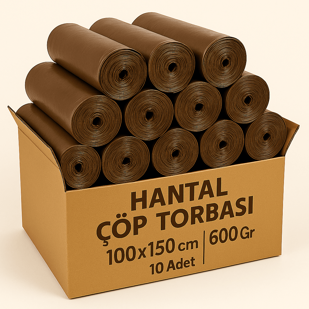 Hantal Çöp Torbası 100x150 cm – 600 Gr – Kahverengi – 10 Adet