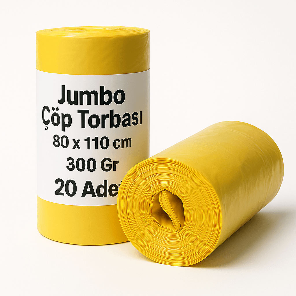 Jumbo Çöp Torbası 80x110 cm – 300 Gr – Sarı – 20 Adet 