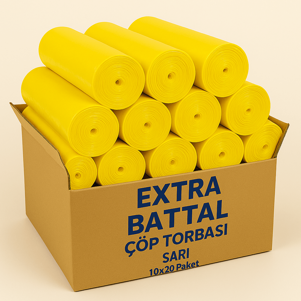 Extra Battal Çöp Torbası Sarı – 10x20 Paket