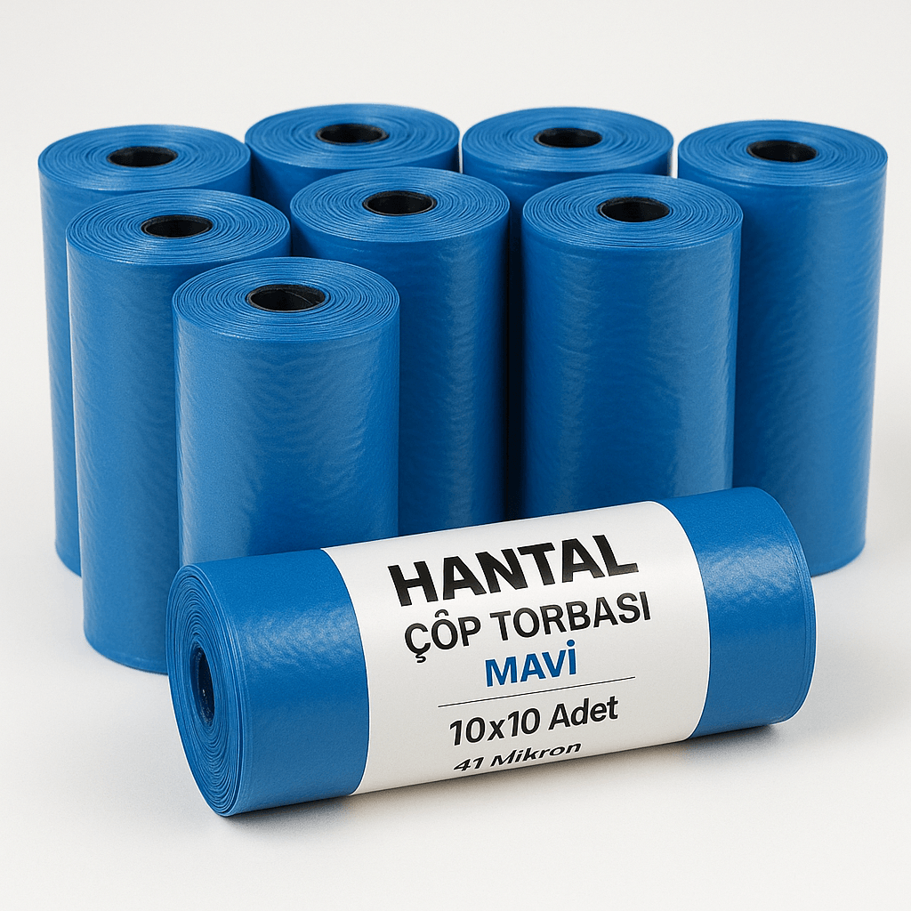 Hantal Çöp Torbası Mavi – 10x10 Adet – 41 Micron