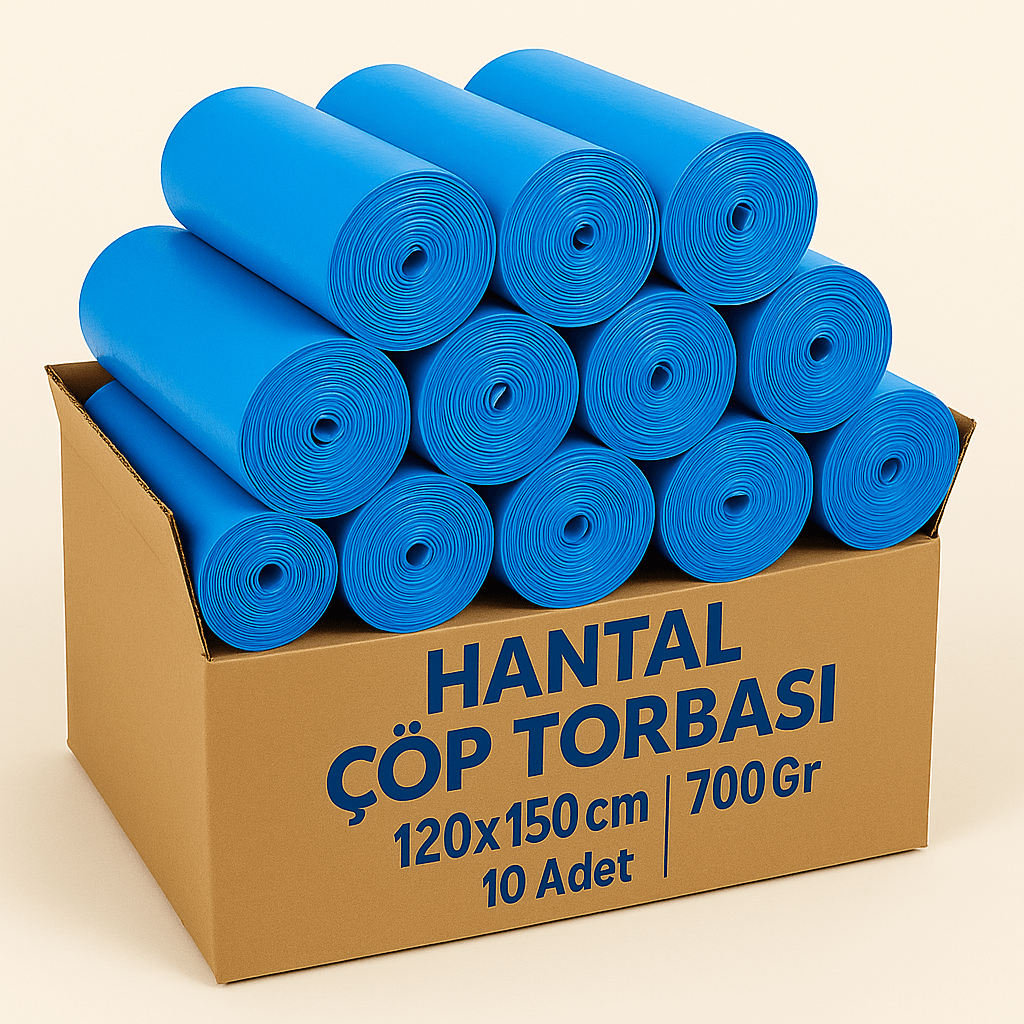 Hantal Çöp Torbası 120x150 cm – 700 Gr – Mavi – 10 Adet 