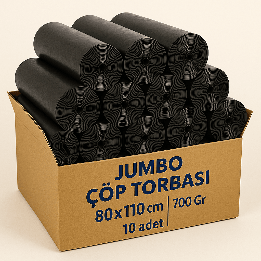 80x110 Jumbo Çöp Torbası 700 Gr Siyah – 10’lu Paket
