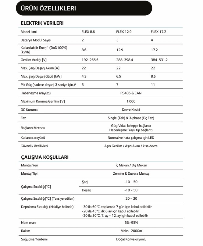 LG FLEX 8.6 KWH  BATARYA (2 MODÜL)