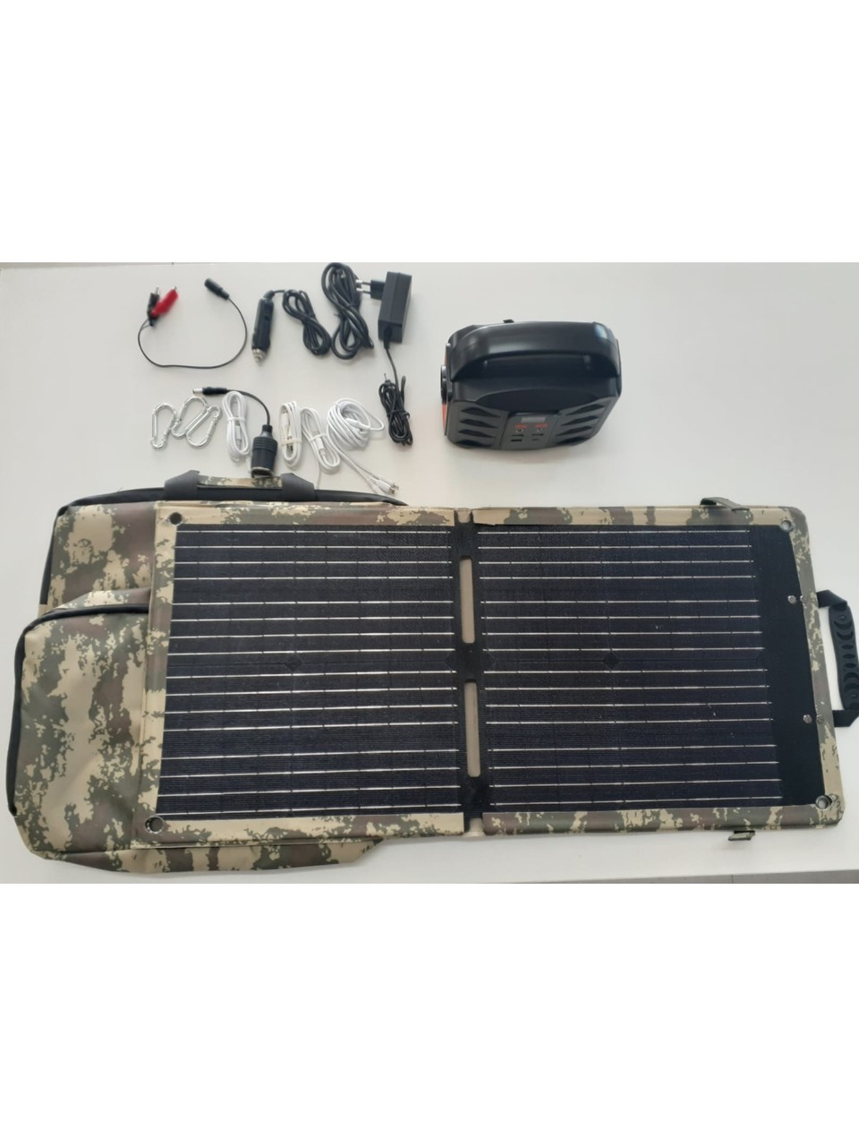 Portable SOLARECO 155 Watt Güç Istasyonu + Taşınabilir Solar Panel + Kamuflaj Çanta