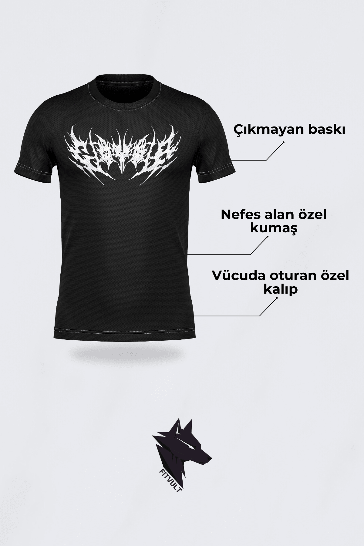 Ezekiel Melek Kanat Sırt Baskılı Compression Fit Kaliteli Nefes Alabilen Spor Fitness Futbol Tshirt 