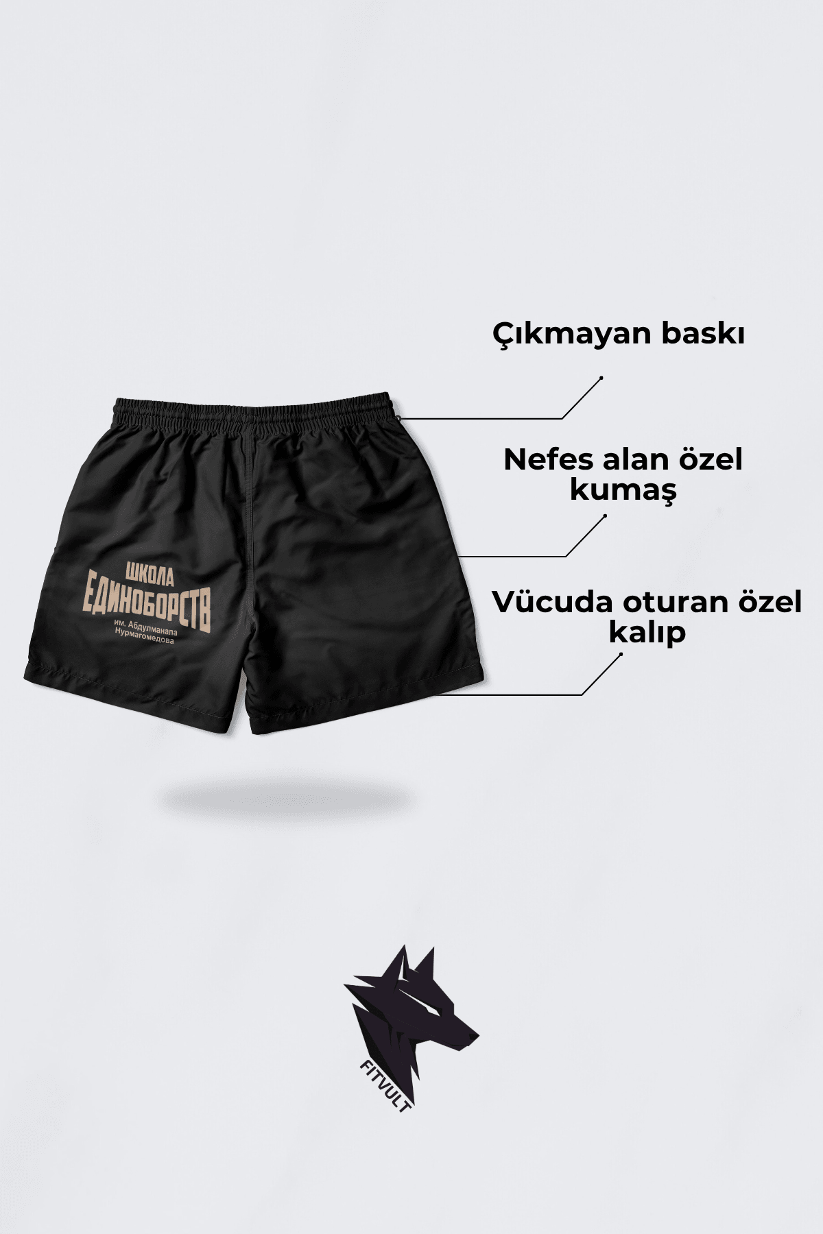 MMA, Fitness, Boks, Muay Thai, Kick Boks Compression Fit Antrenman Şort Nurmagomedov Makhachev