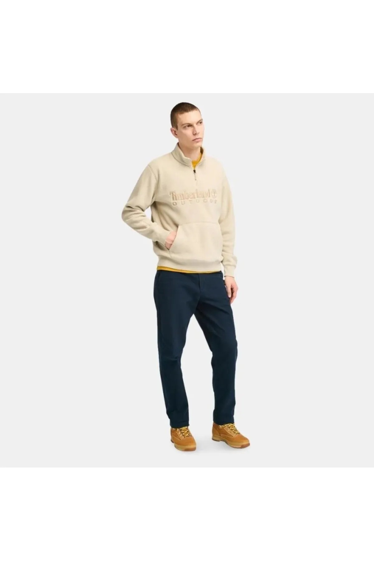 Timberland Linear Logo 1/4 Zip Polartec 200 Fleecez -  Bej