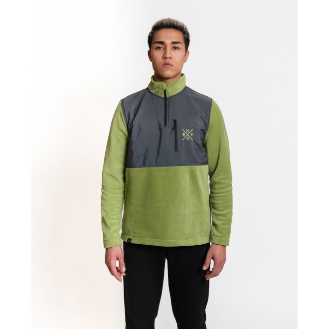 Luo Camp-03  Half-Zip Fleece Erkek Yarım Fermuarlı Polar (Yeşil)