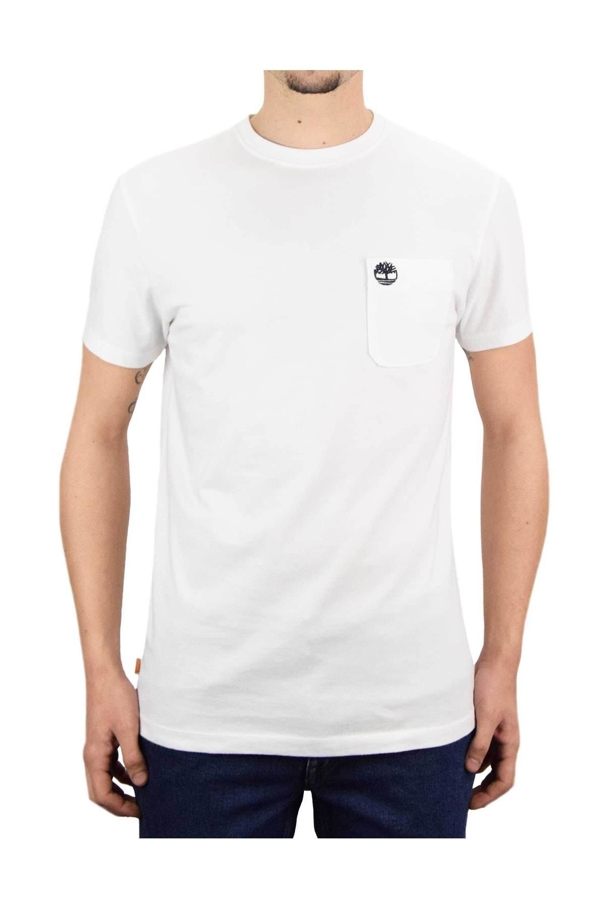 Timberland Chest Pocket SS Erkek T-Shirt - White