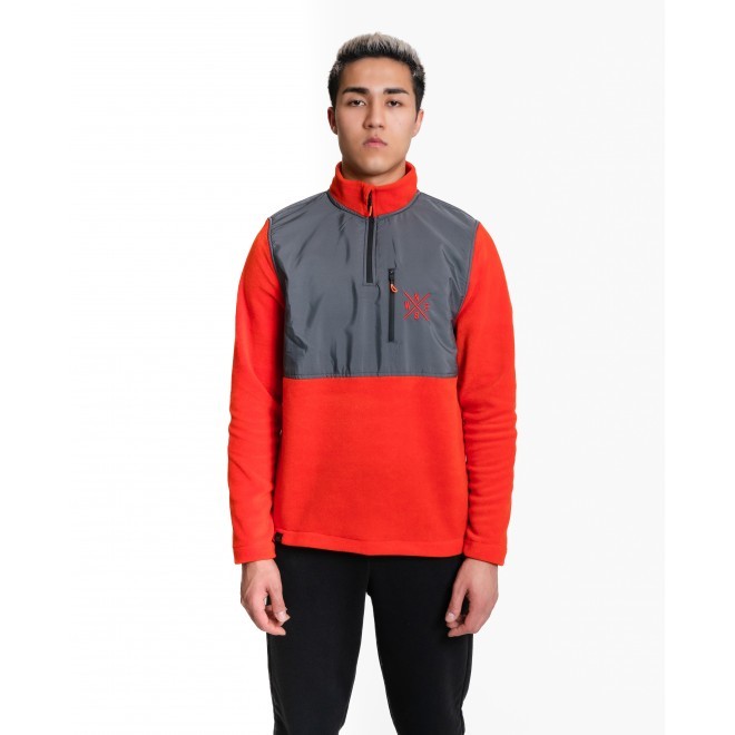 Luo Camp-02  Half-Zip Fleece Erkek Yarım Fermuarlı Polar (Turuncu)