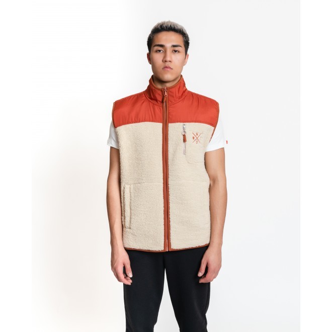 Luo Camp Lifestyle Erkek Yelek - Cream/Brick