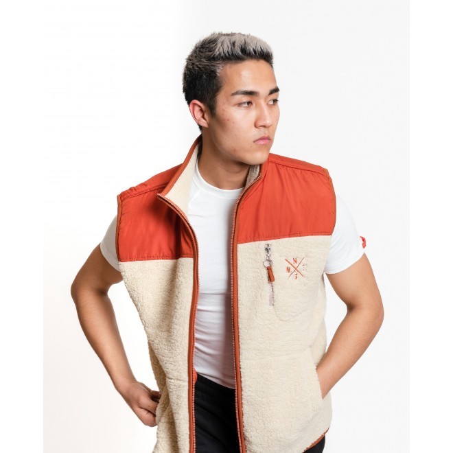 Luo Camp Lifestyle Erkek Yelek - Cream/Brick