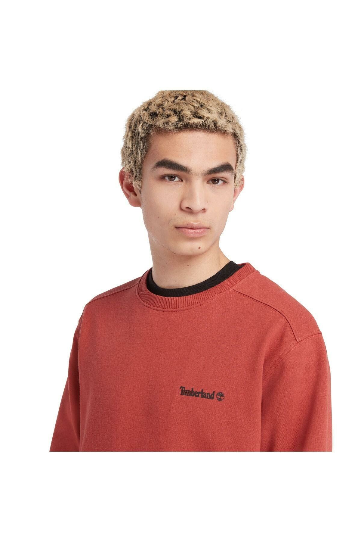 Timberland Small Logo Print Crew Neck Erkek Sweatshirt